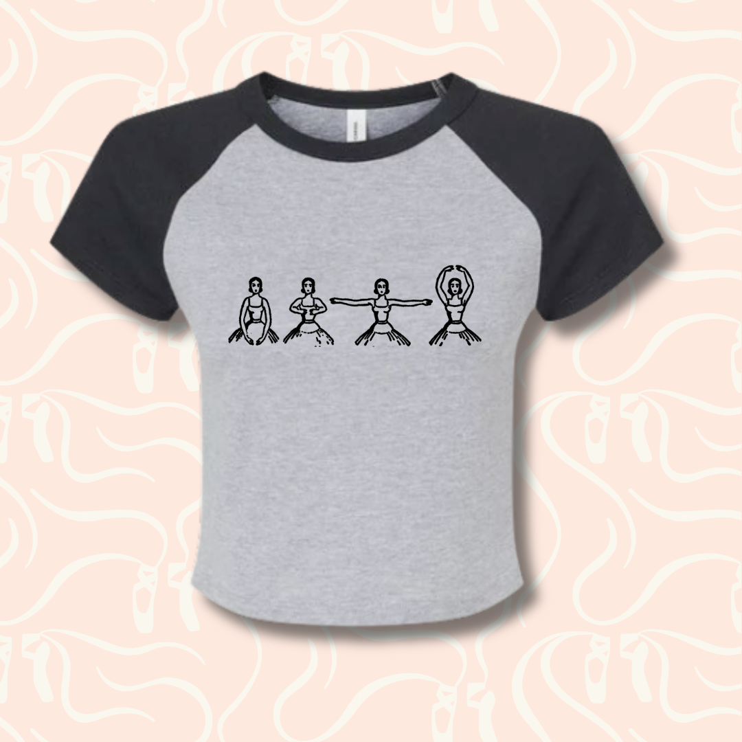 Positions of the Arms Cropped Baseball Tee