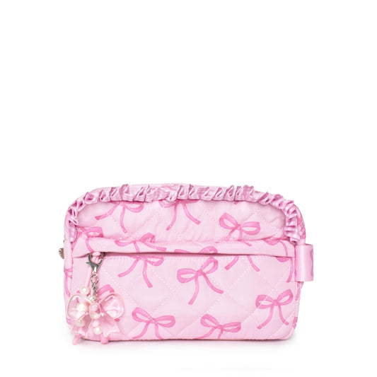 Quilted Bow Printed Charm Pouch