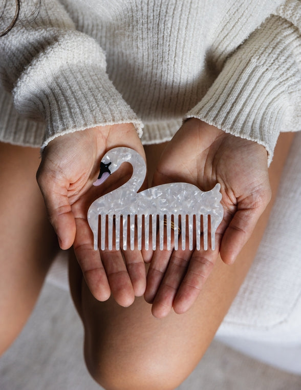 Swan Wide Tooth Mini Comb