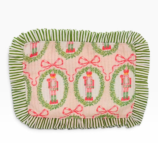 Nutcracker Noel Ruffle Cosmetic Bag