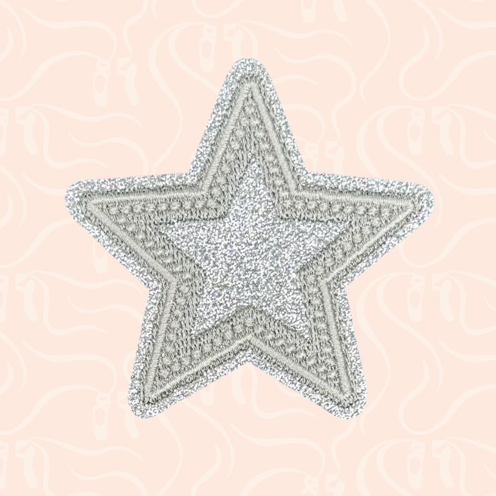 Glitter Star Iron On Patch