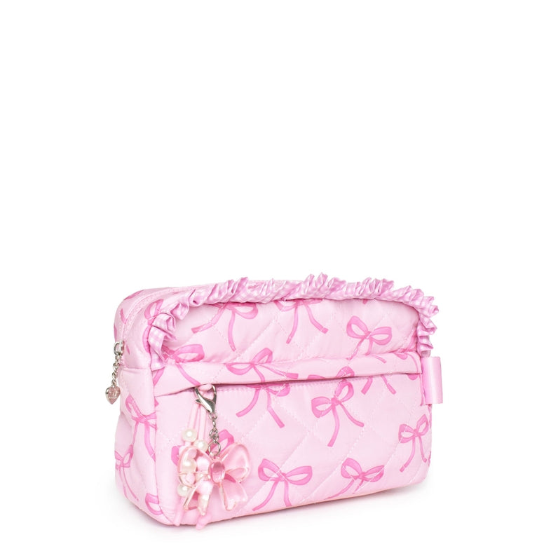 Quilted Bow Printed Charm Pouch