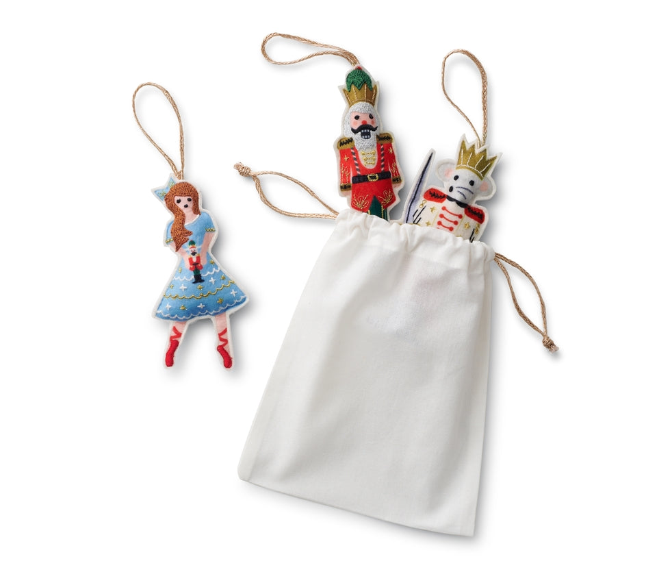 Nutcracker Set of 3 Felt Ornaments