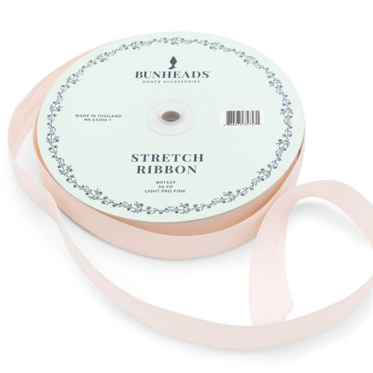 Bunheads Stretch Ribbon (Pink Thin/Matte) - 1 pair