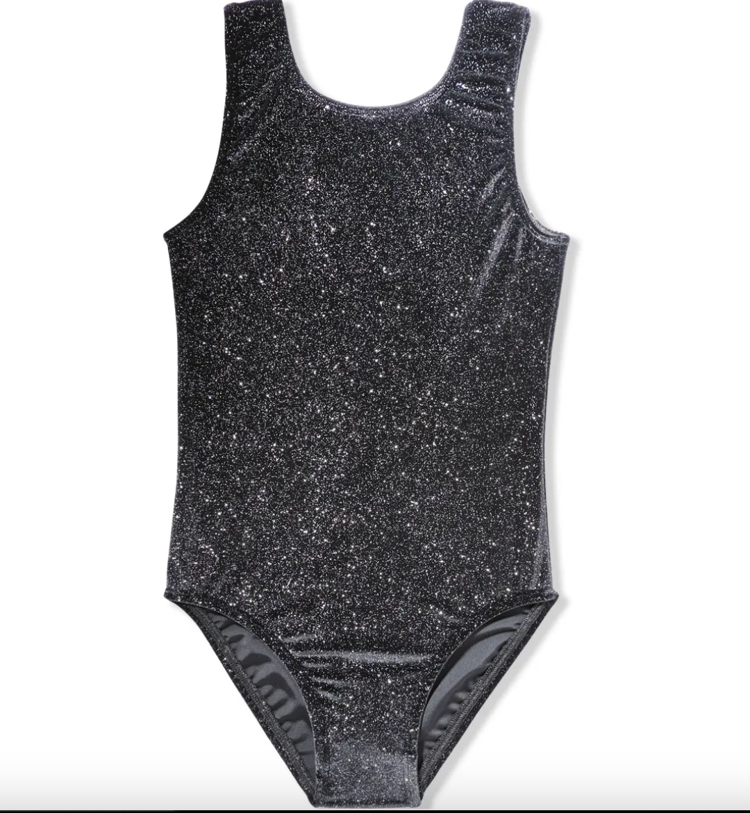 Black Twinkle Velvet Leotard