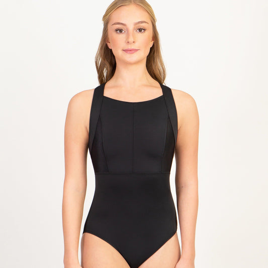 Contour Thick Strap Jewel Neck Leotard - FINAL SALE