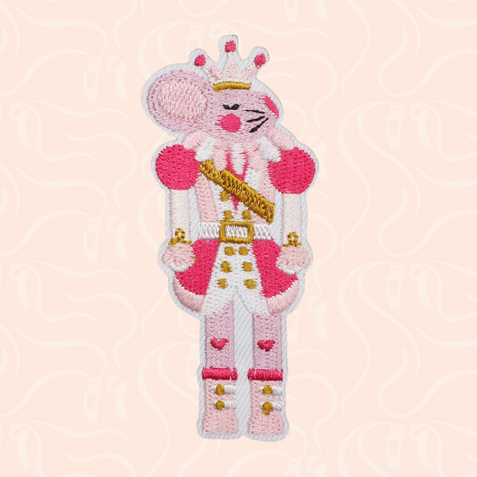 Pink Mouse King Iron On Patch
