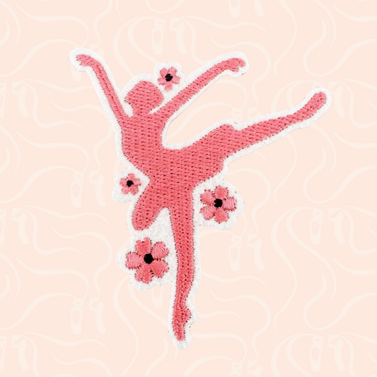 Pink Ballerina Silhouette Iron On Patch