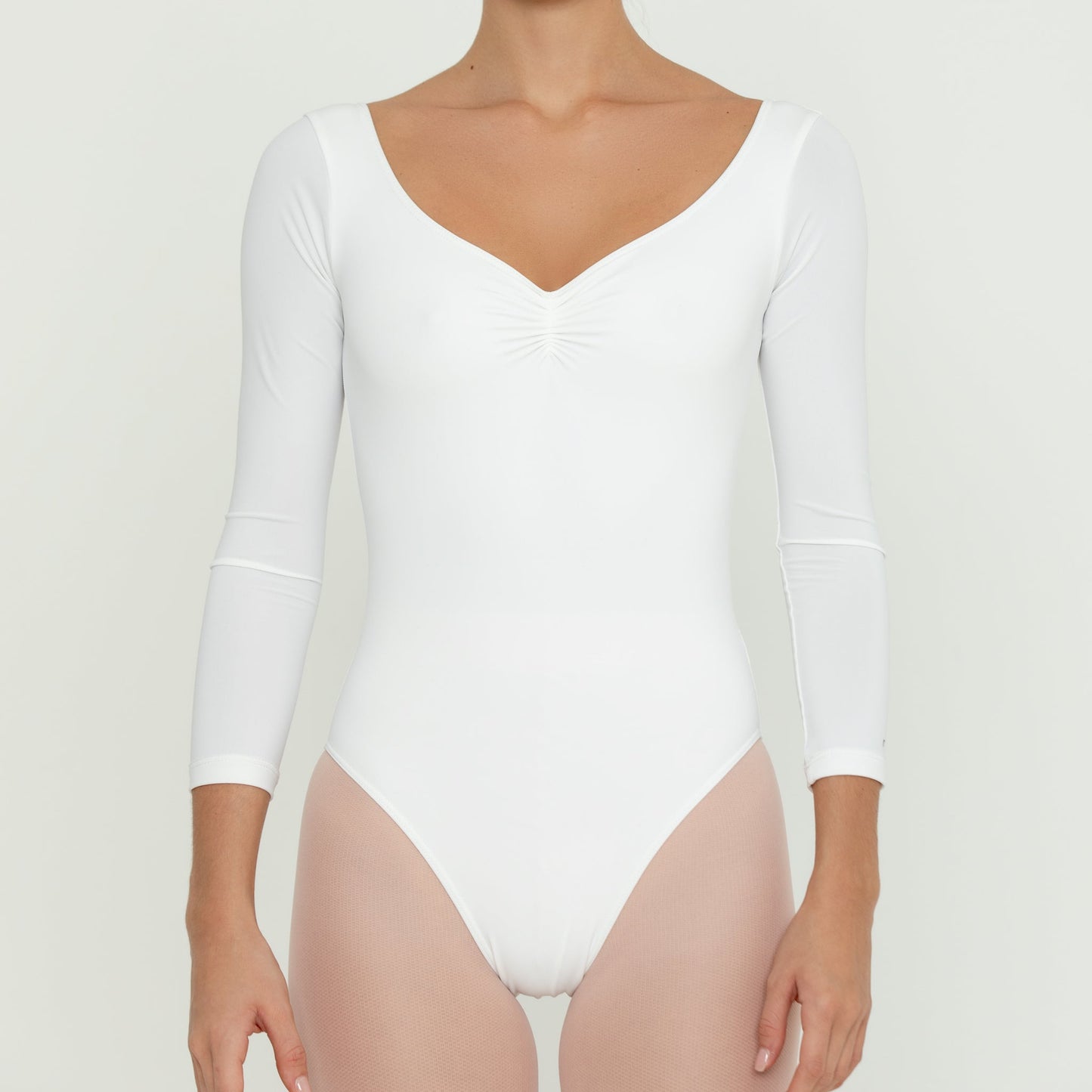 Pinch Front Long Sleeve Leotard