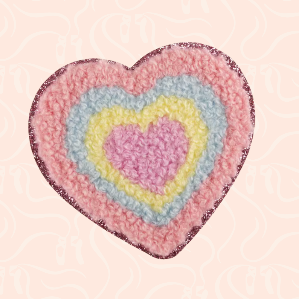 Chenille Halo Heart Iron On Patch