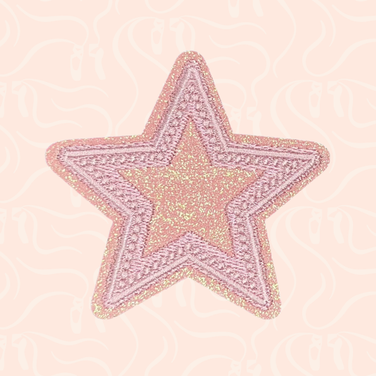 Glitter Star Iron On Patch