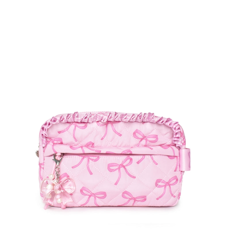 Quilted Bow Printed Charm Pouch
