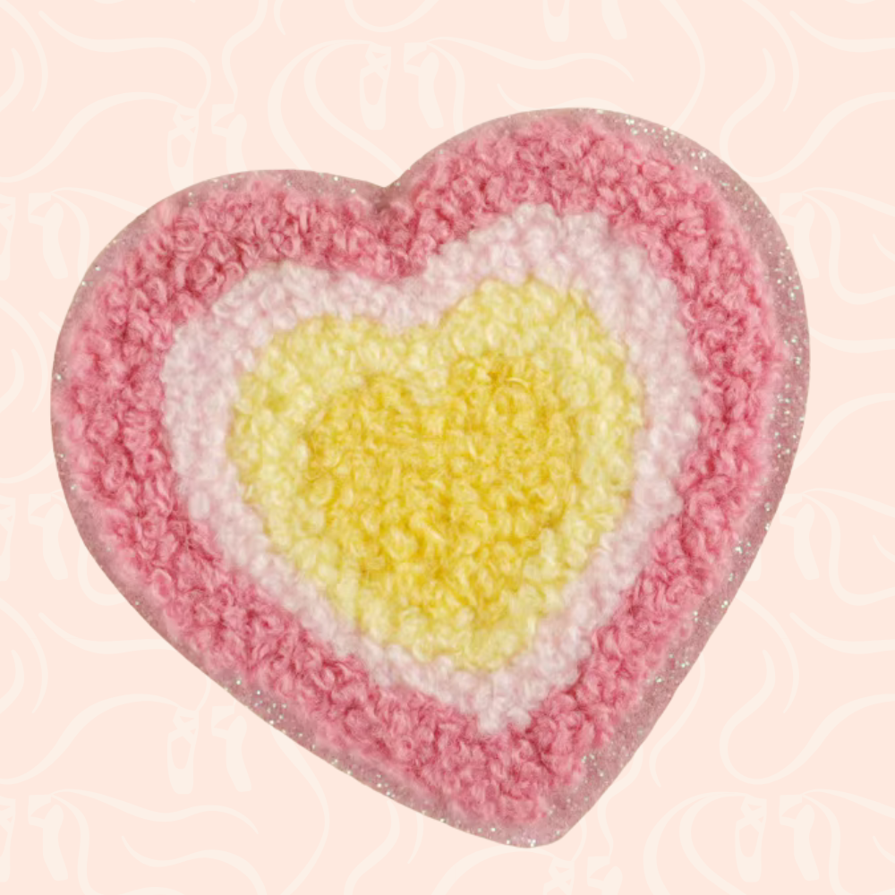 Chenille Halo Heart Iron On Patch