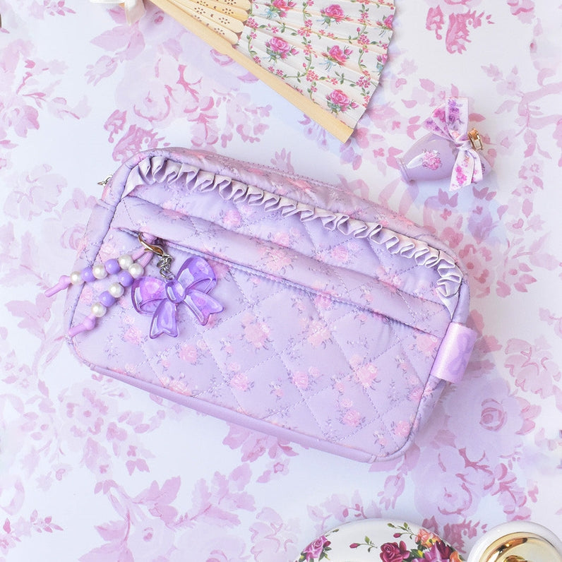 Quilted Floral Charm Pouch