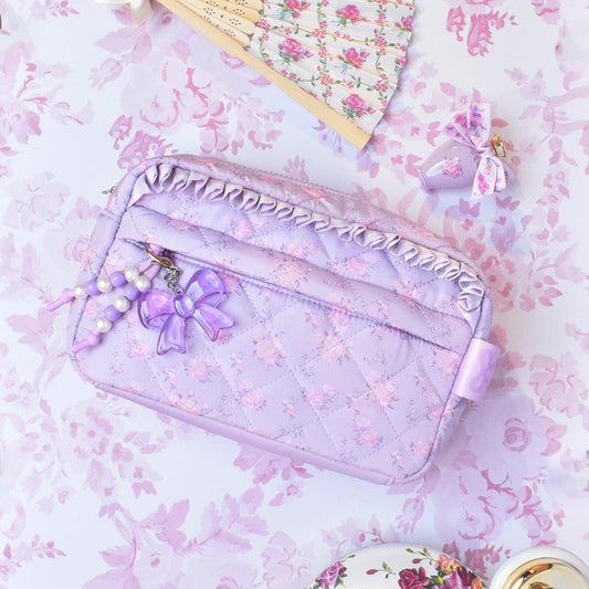 Quilted Floral Charm Pouch