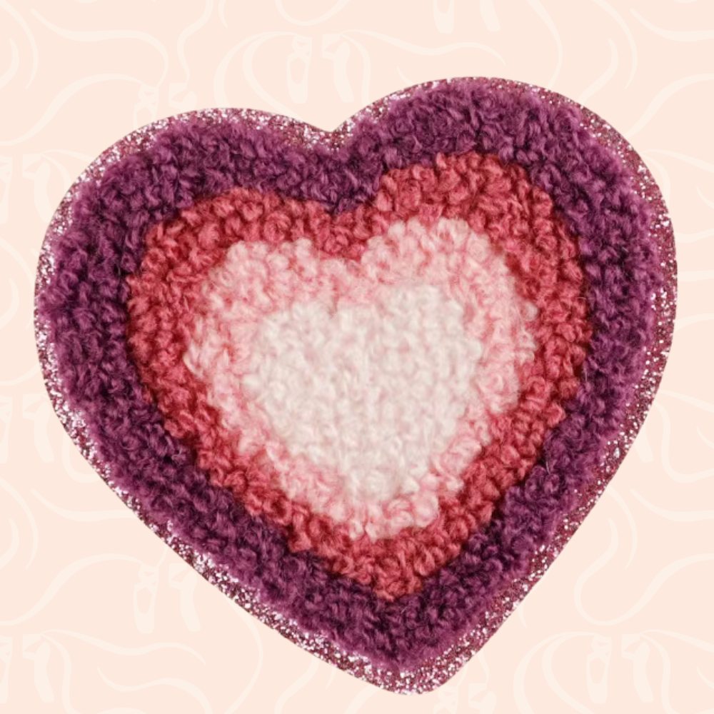 Chenille Halo Heart Iron On Patch