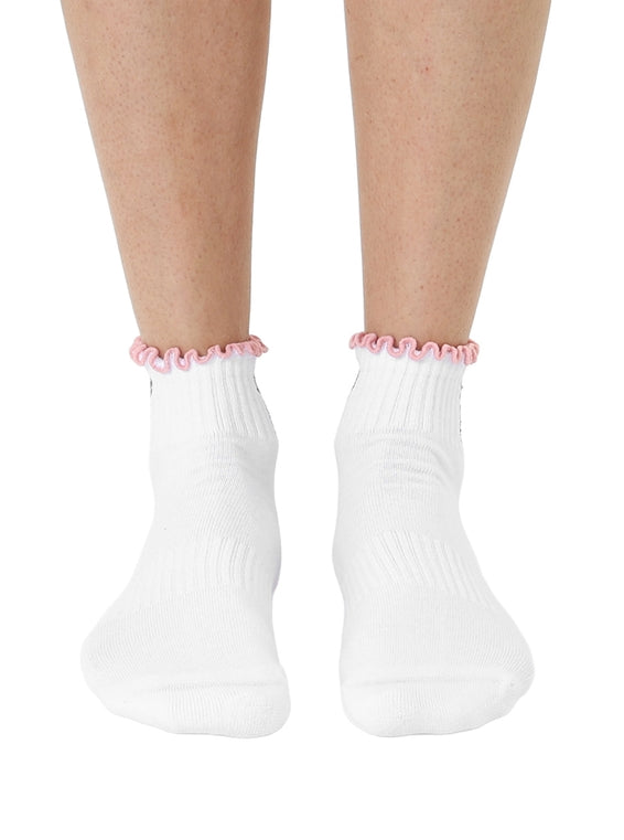 Ruffled Ballet Grip Ankle Socks