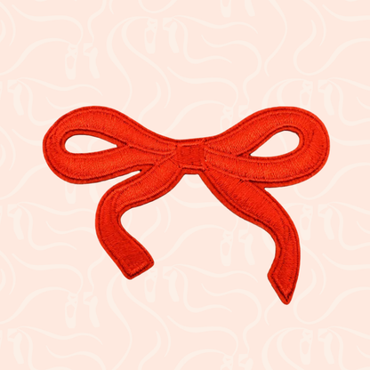 Ribbon Bow Iron On Patch