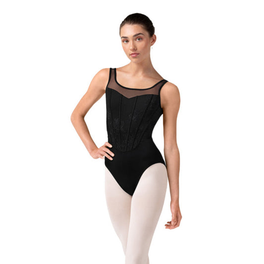 Isabella Corset Embroidered Tank Leotard
