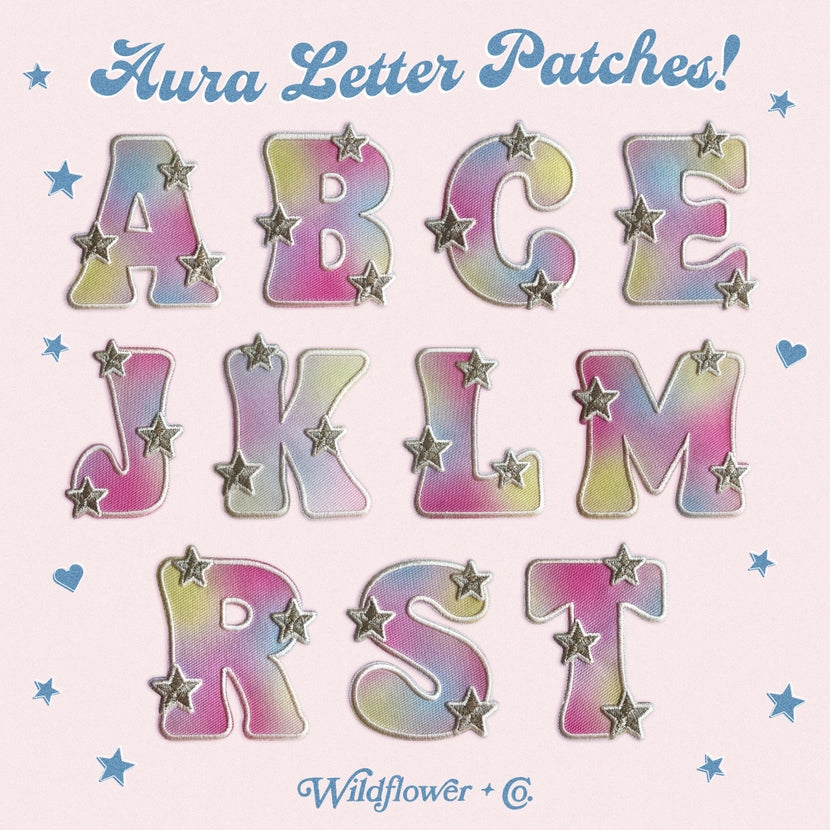 Aura Letter Iron On Patch