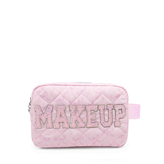 'Makeup' Bow Quilted Pouch