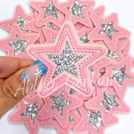 Rhinestone Star Iron On Patch