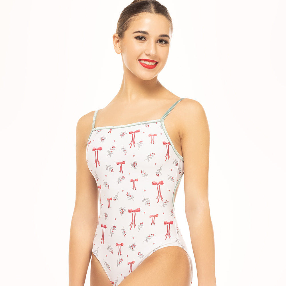 Girls Christmas Bows Candy Leotard