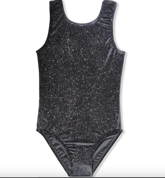 Black Twinkle Velvet Leotard