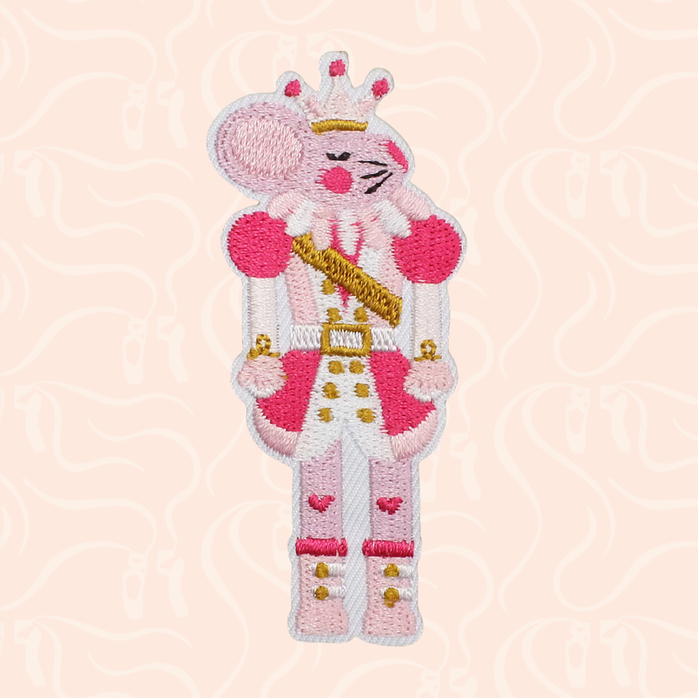 Pink Mouse King Iron On Patch