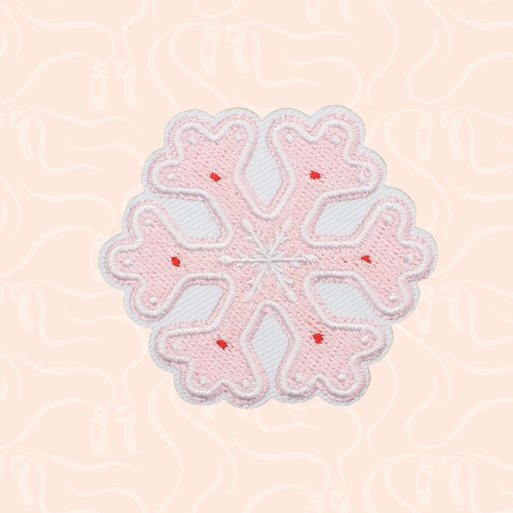 Pink Snowflake Iron On Patch