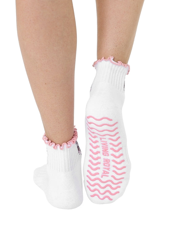 Ruffled Ballet Grip Ankle Socks