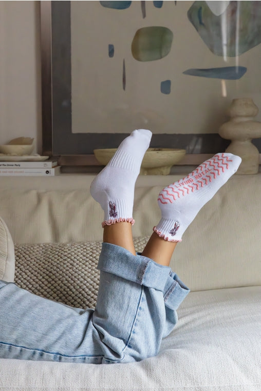 Ruffled Ballet Grip Ankle Socks